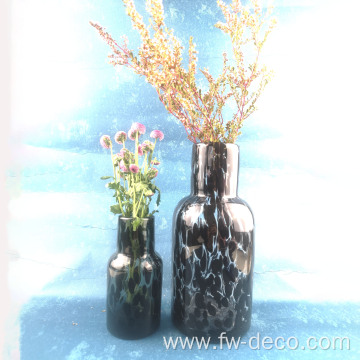 Home decoration leopard spotted flower glass vase vases